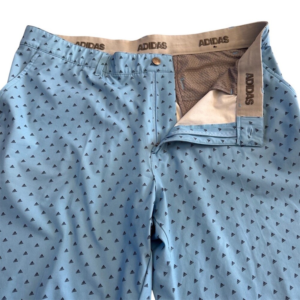Adidas Ultimate 365 Golf Shorts Mens Size 40 Blue Geometric Logo Print - Picture 3 of 7
